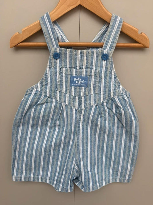 Oshkosh Vintage Striped Shortall Dungarees 18M