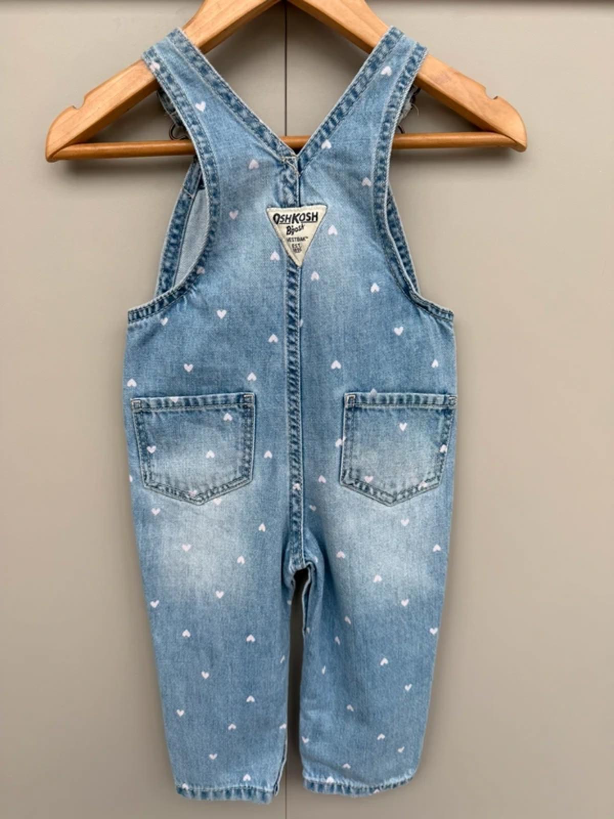 Oshkosh Heart Denim Dungarees 18M