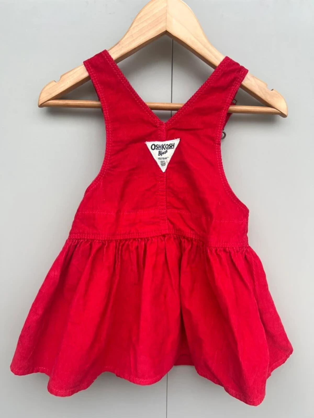 Oshkosh Red Corduroy Dress 3T