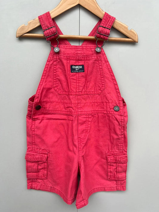 Oshkosh Red Cotton Shortall Dungarees 18/24M
