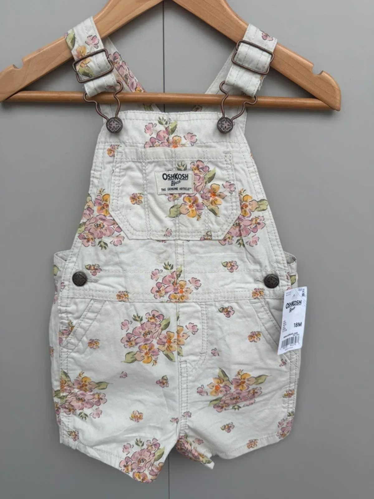 Oshkosh Dungarees Floral Shortalls 18M