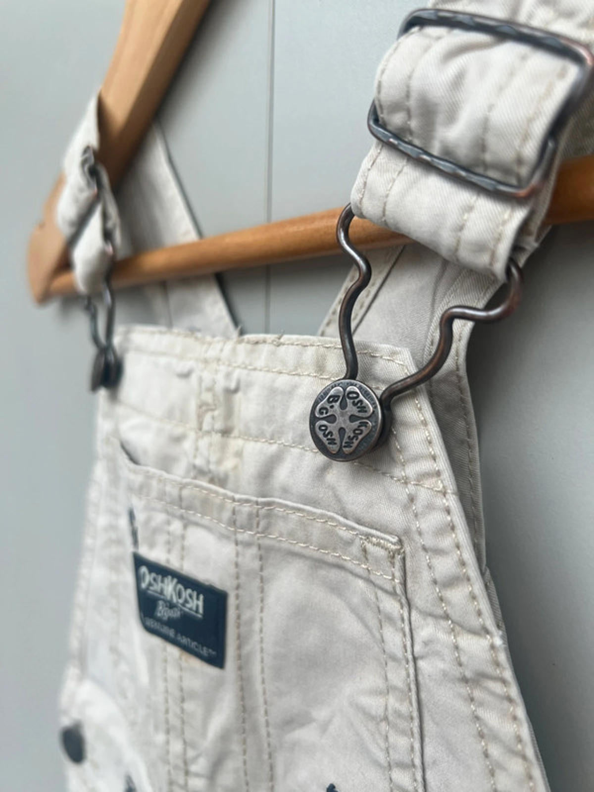 Oshkosh Shortall Beige Dungarees 18-24M