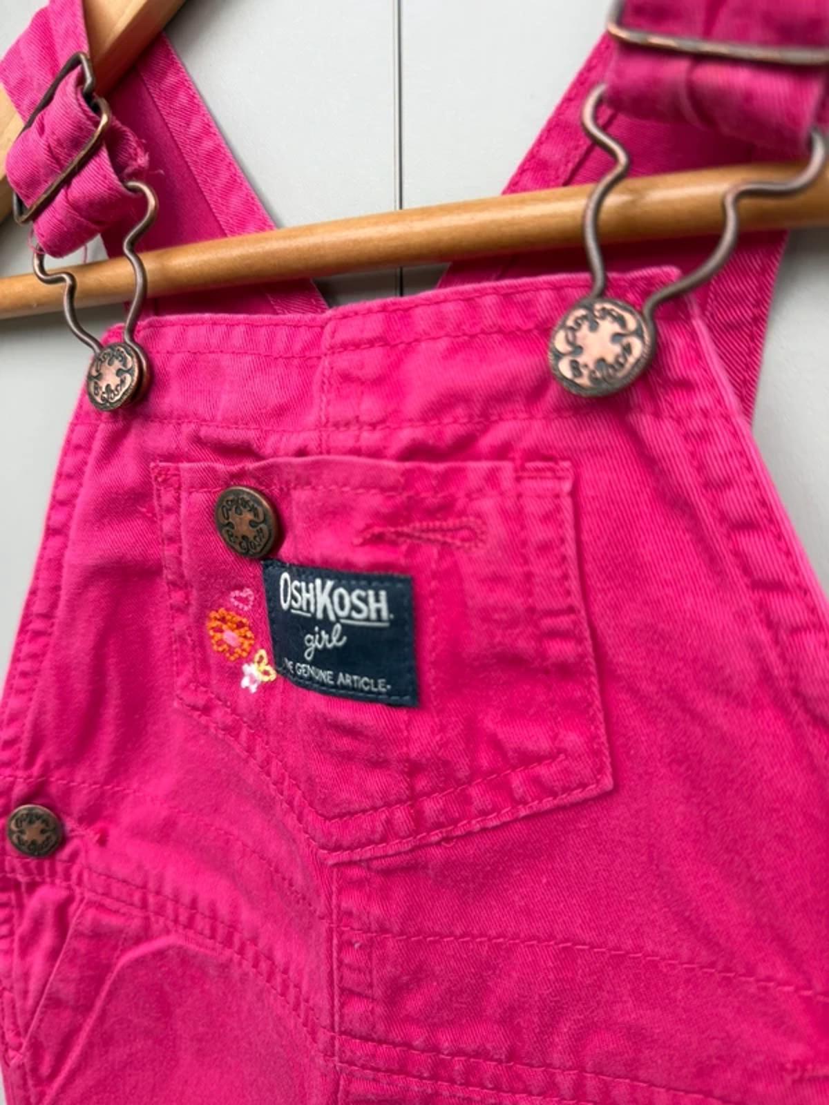 Oshkosh Pink Embroidered Dubgarees 6M