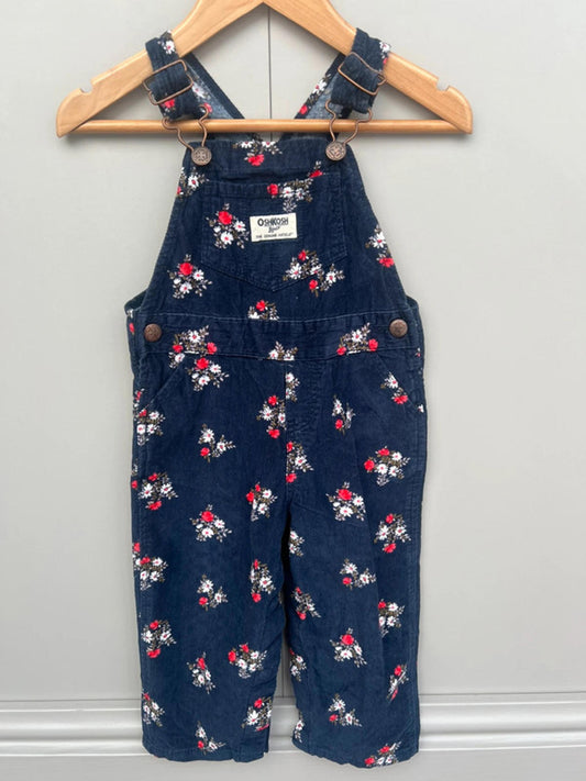 Oshkosh Floral Corduroy Dungarees 18M