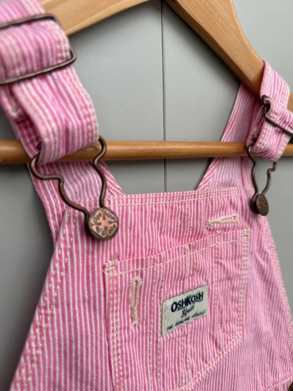 Oshkosh Hickory Pink Shortall Dungarees 24M
