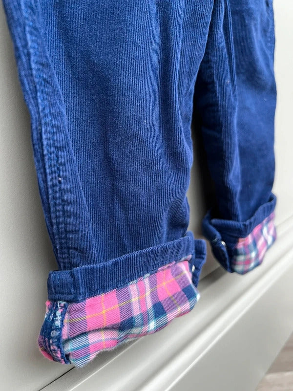Oshkosh Purple Check Corduroy Dungarees 18M