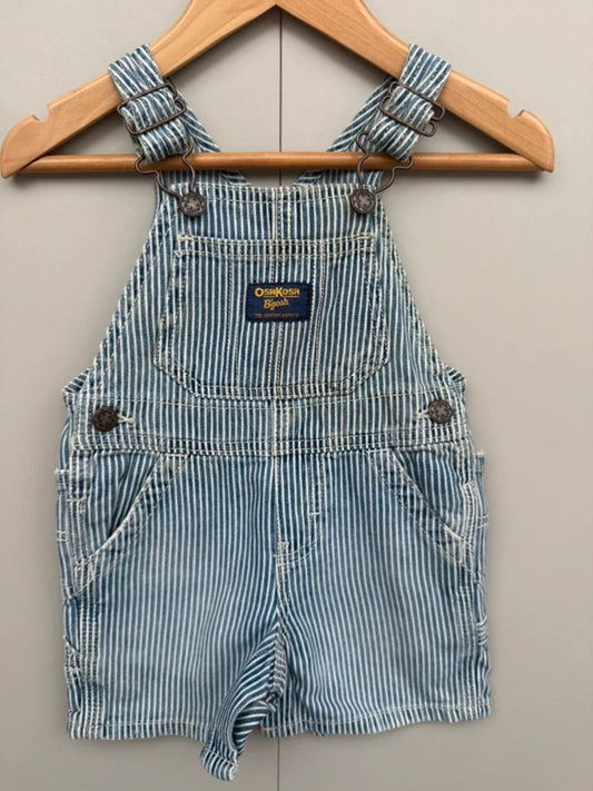 Oshkosh Hickory Dungaree Shortalls 9M