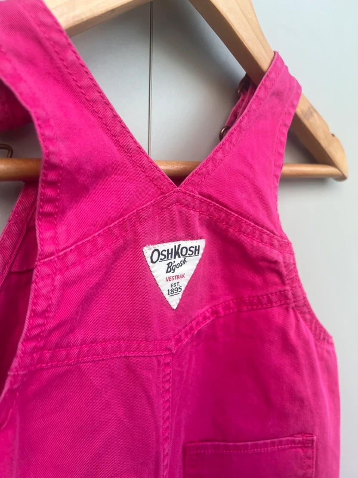 Oshkosh Pink Cotton Dungarees 9M
