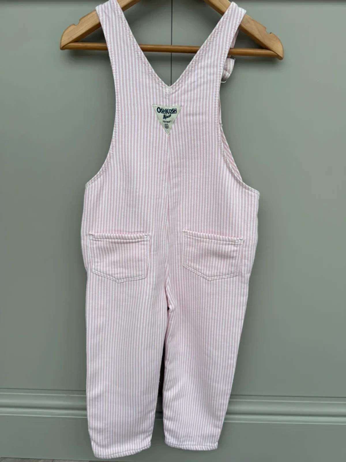 Oshkosh Rose Pink Hickory Dungarees 3T