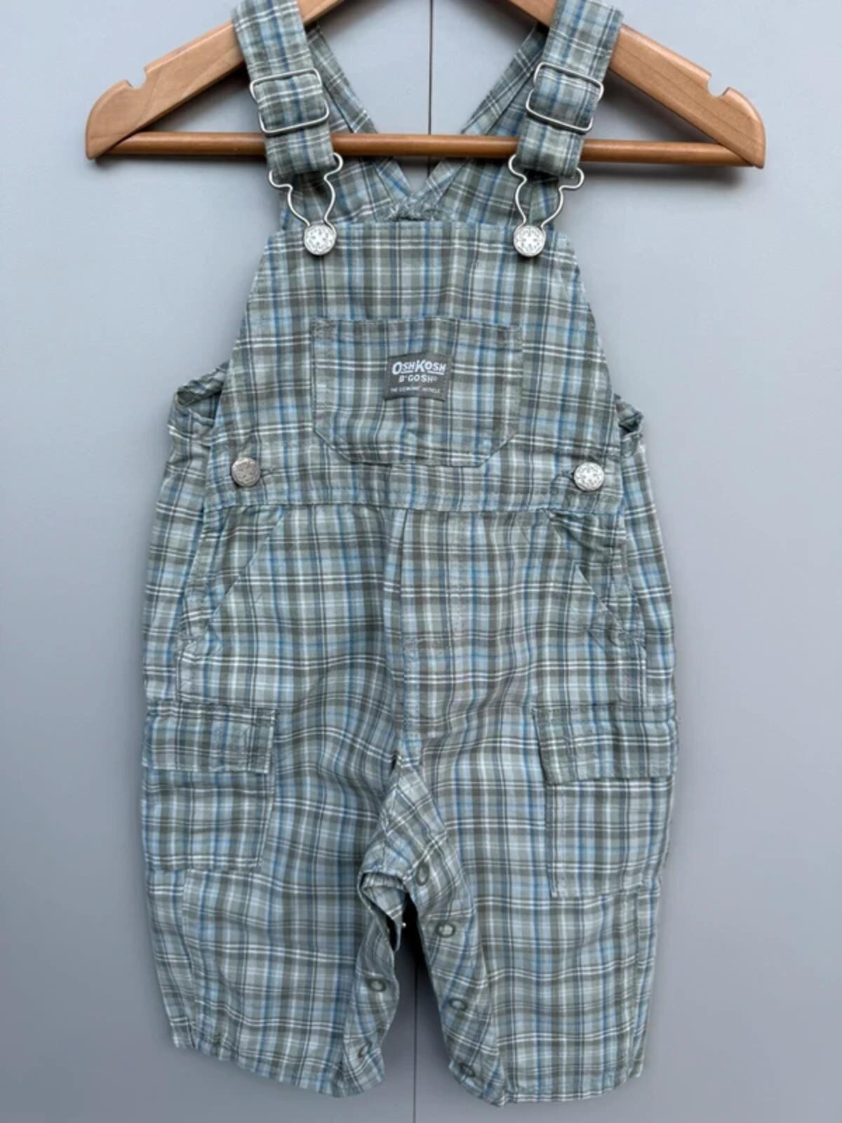 Oshkosh Vintage 90s Check Dungarees 12M