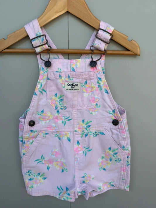 Oshkosh Floral Pink Shortall Dungarees 18M
