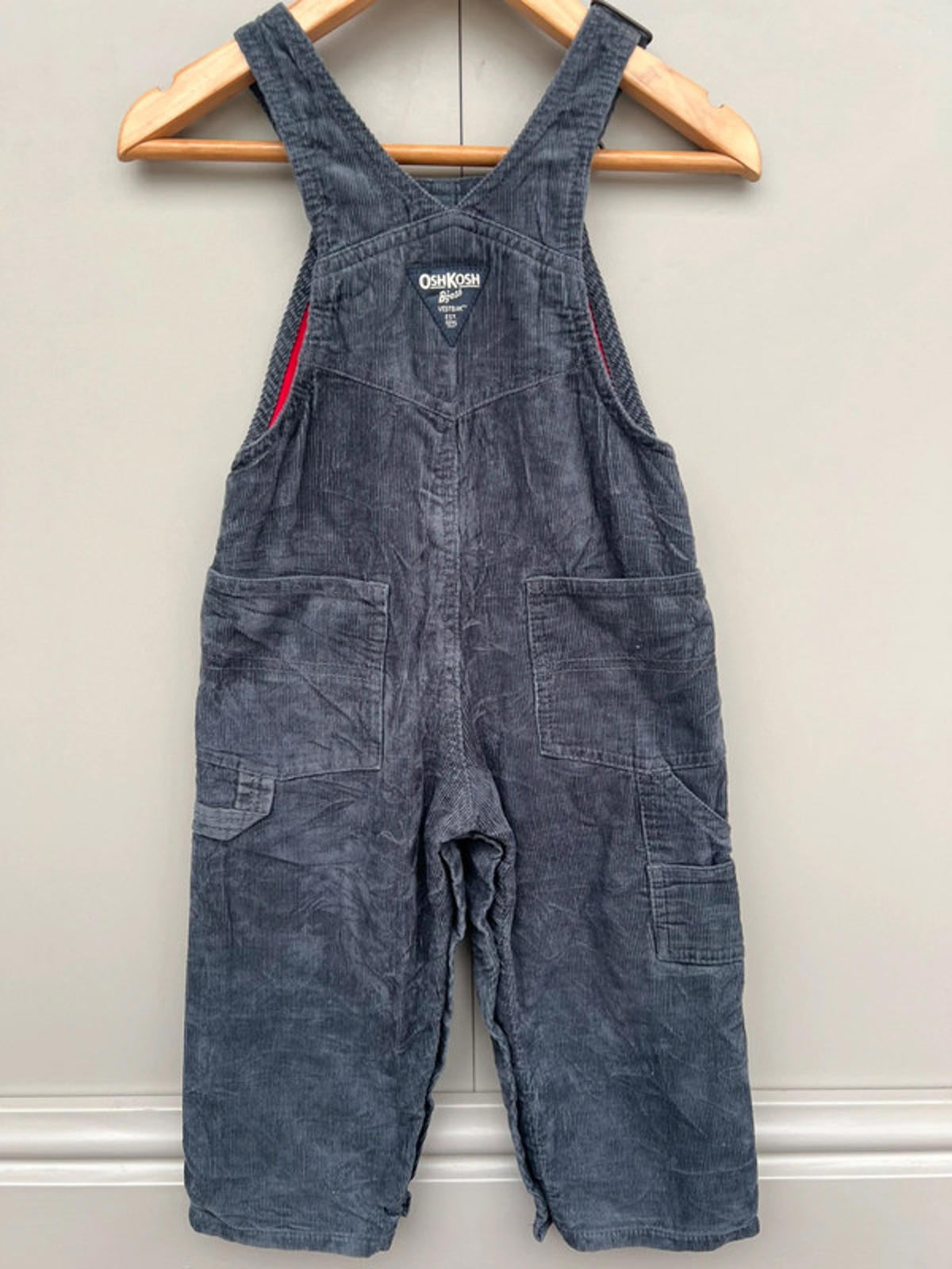Oshkosh Grey Corduroy Dungarees 18M