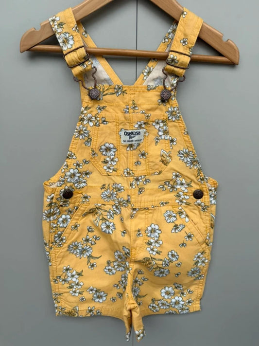 Oshkosh Floral Yellow Shortall Dungarees 2T