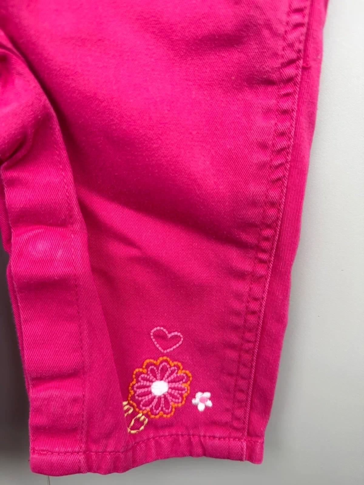 Oshkosh Pink Embroidered Dubgarees 6M