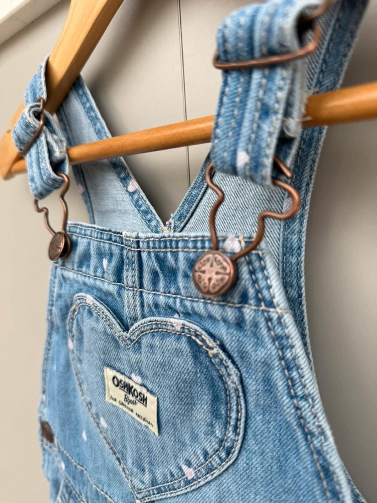 Oshkosh Heart Denim Dungarees 4T