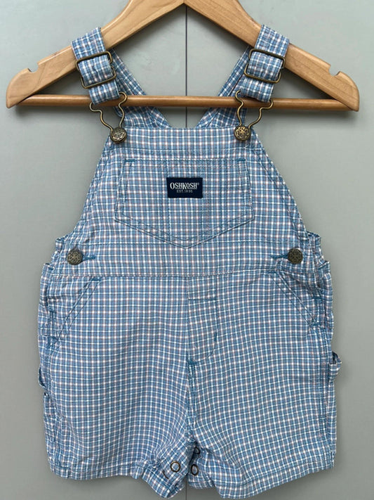Oshkosh Vintage Hickory Shortall Dungarees 6/9M