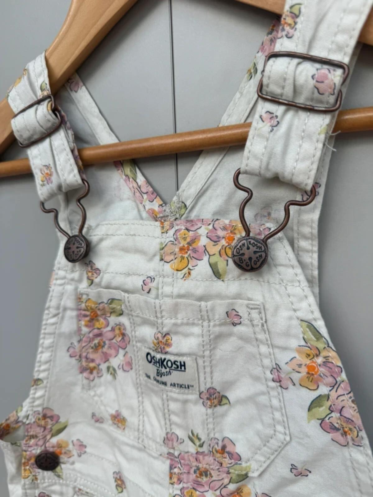 Oshkosh Floral Shortall Dungarees 12M