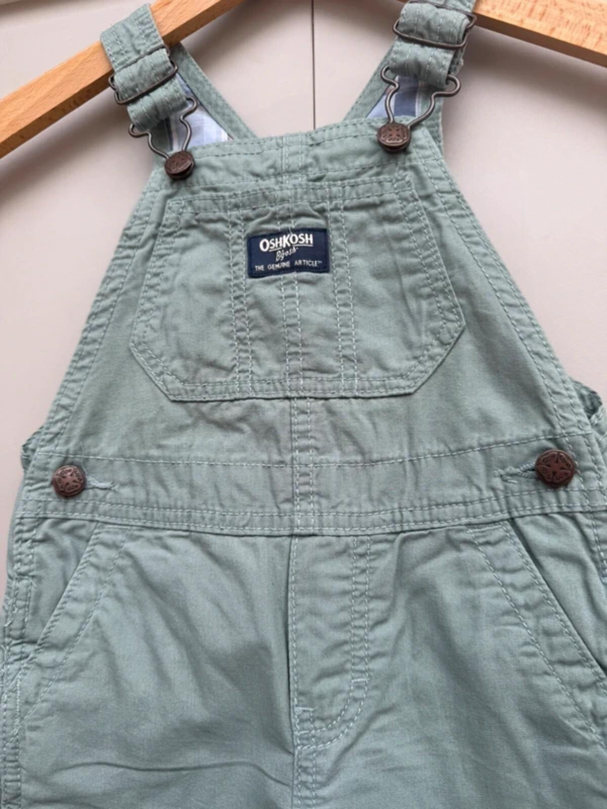Oshkosh Sage Green Dungarees 18M