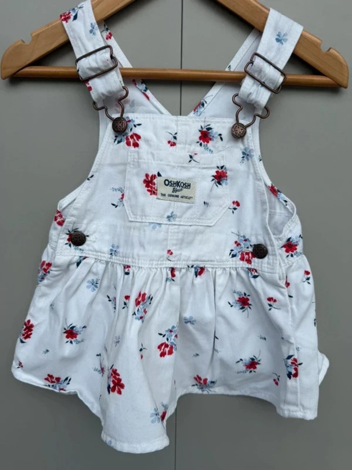 Oshkosh Floral Dungaree Dress 6M
