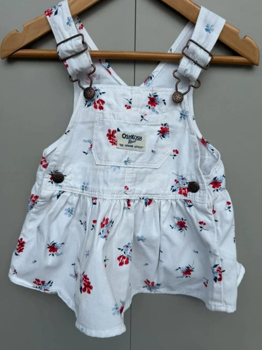 Oshkosh Floral Dungaree Dress 6M