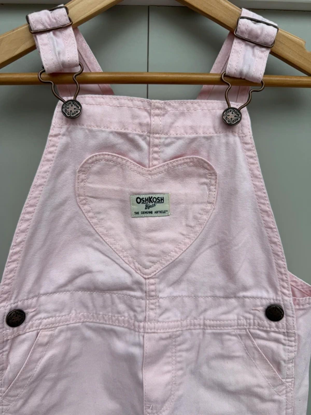 Oshkosh Pink Rose Heart Dungarees 5T