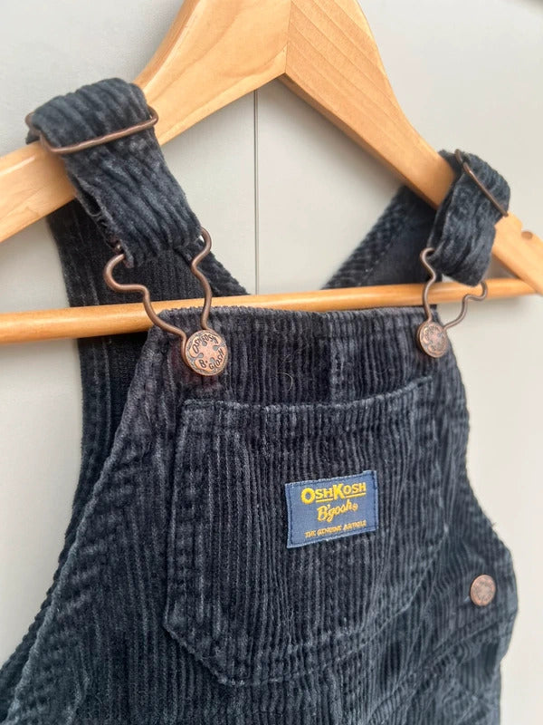 Oshkosh Black Corduroy Dungarees 9M