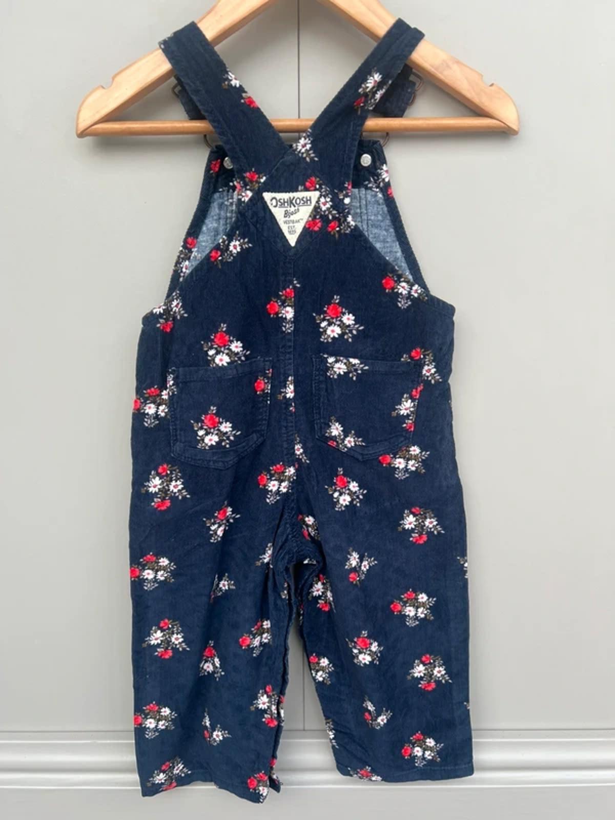 Oshkosh Floral Corduroy Dungarees 18M