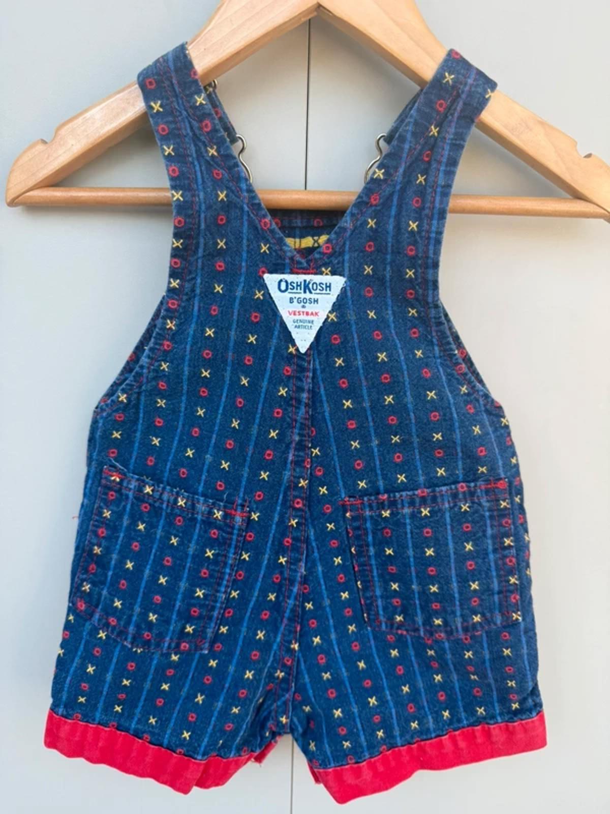 RARE Oshkosh Vintage 80s USA Shortall Dungarees XO’s 6/9M