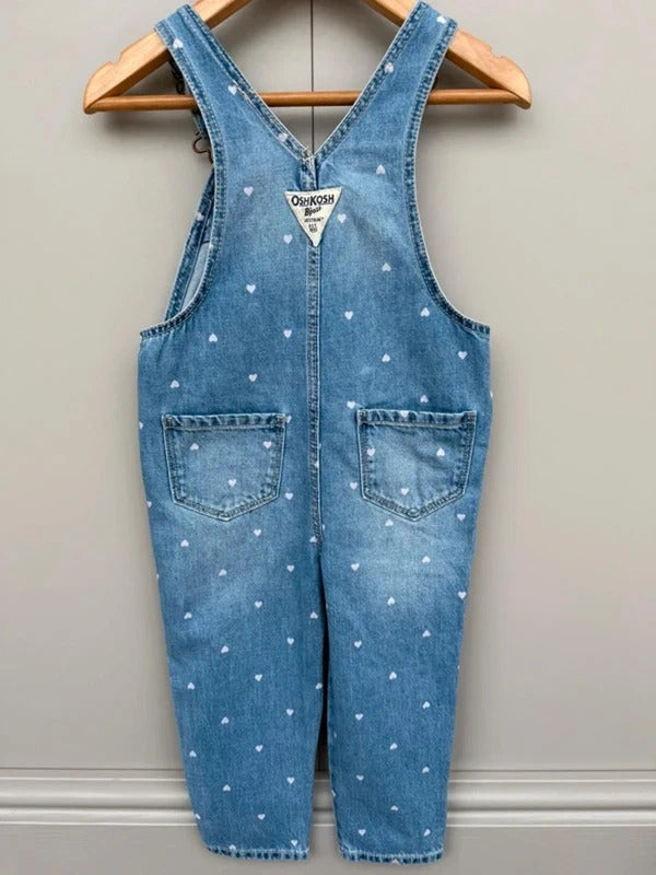 Oshkosh Heart Denim Dungarees 4T