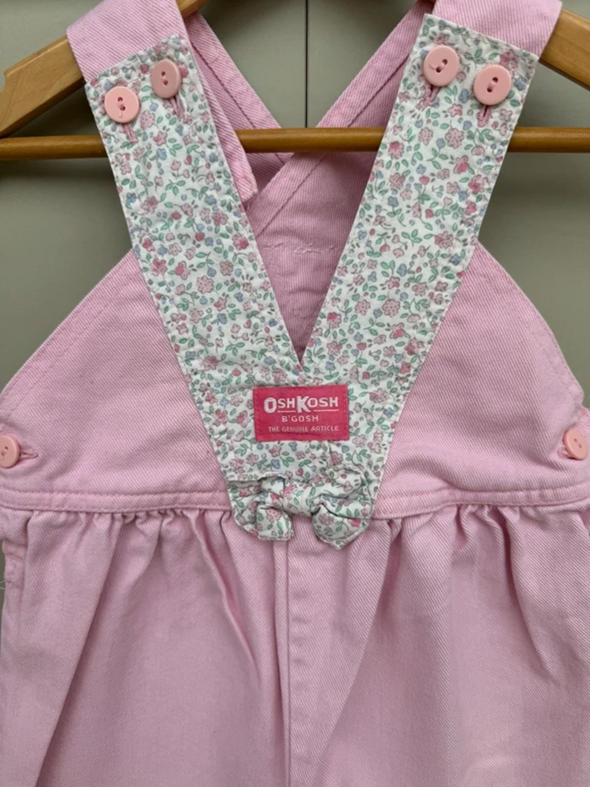 Oshkosh Vintage Floral Pink Bubble Dungarees 3T