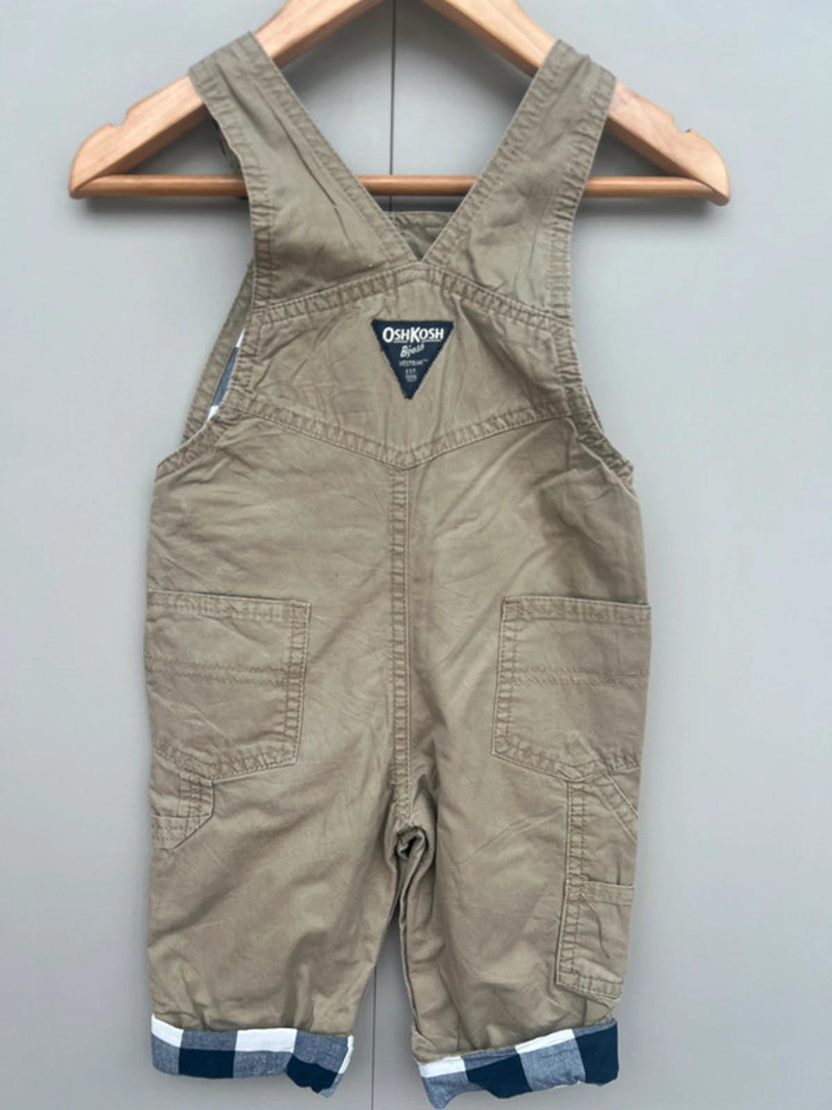 Oshkosh Beige Cargo Dungarees 9-12 M