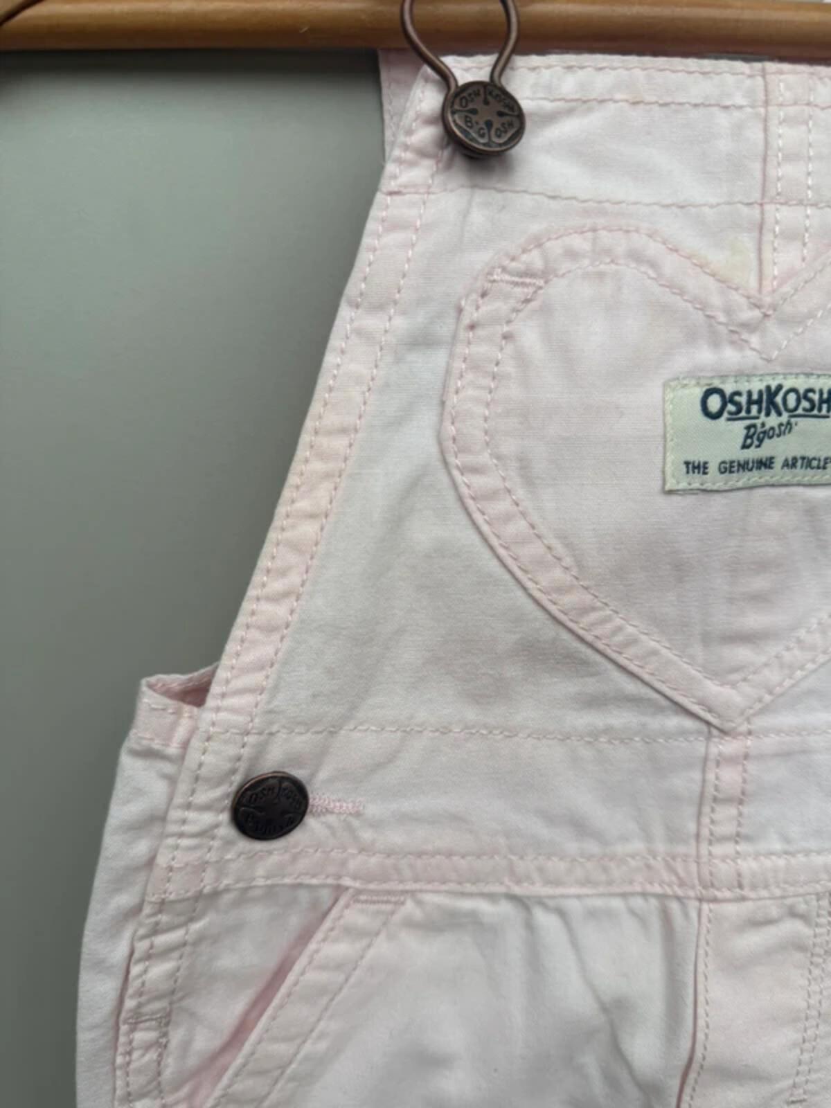 Oshkosh Rose Pink Heart Shortalls 12M