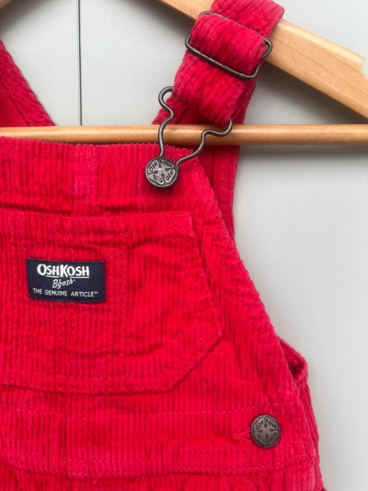 Oshkosh Red Corduroy Dungarees 6M