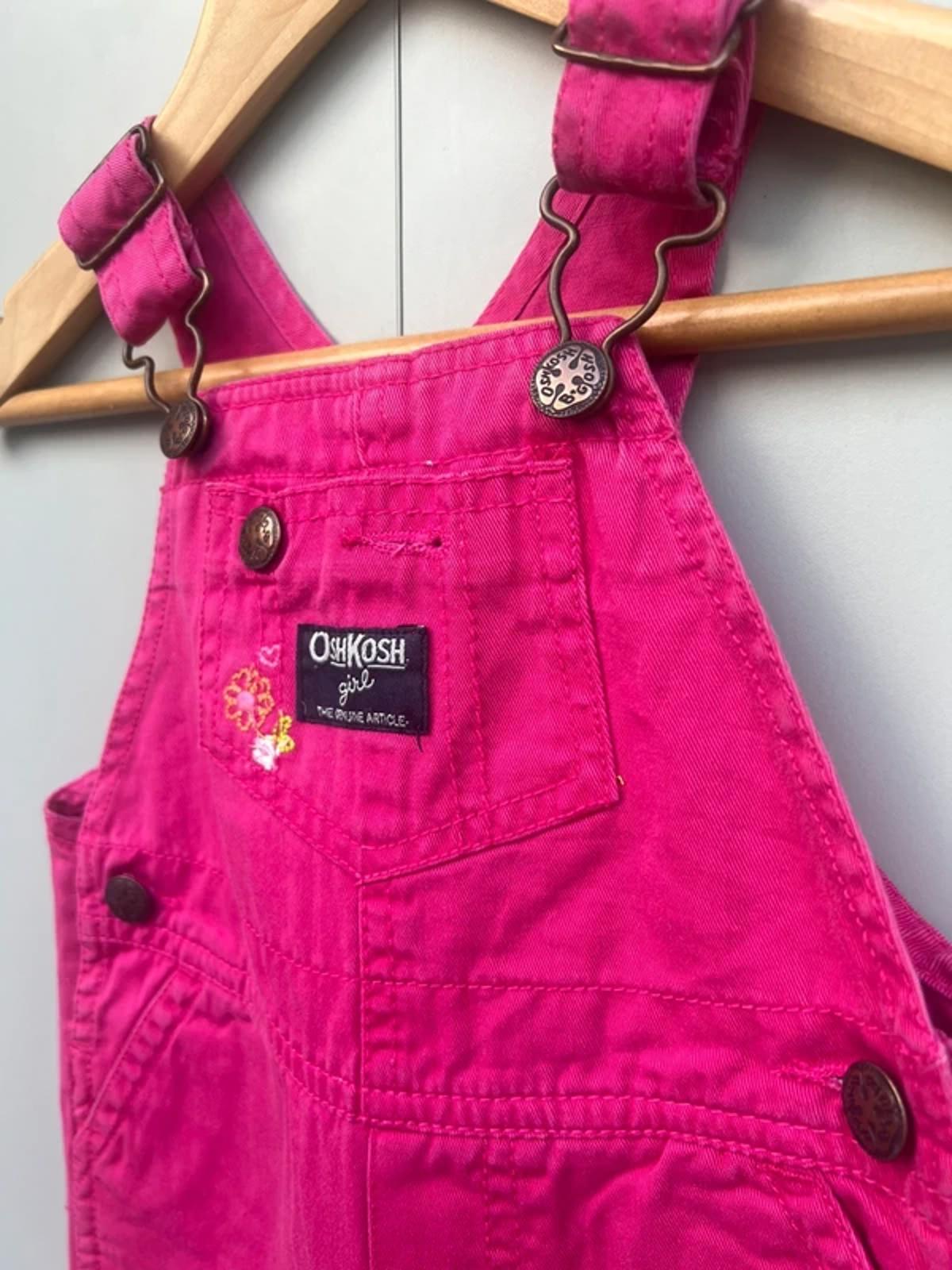 Oshkosh Pink Cotton Dungarees 9M