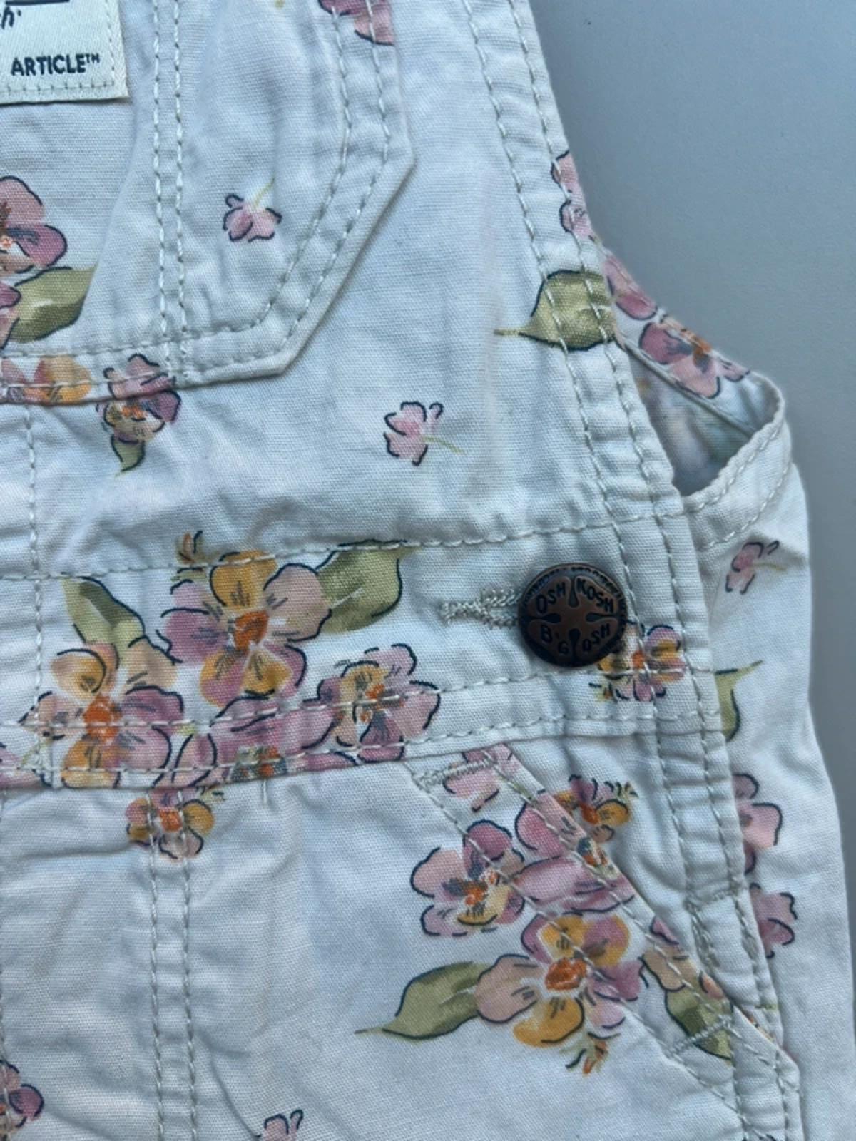 Oshkosh Floral Shortall Dungarees 12M