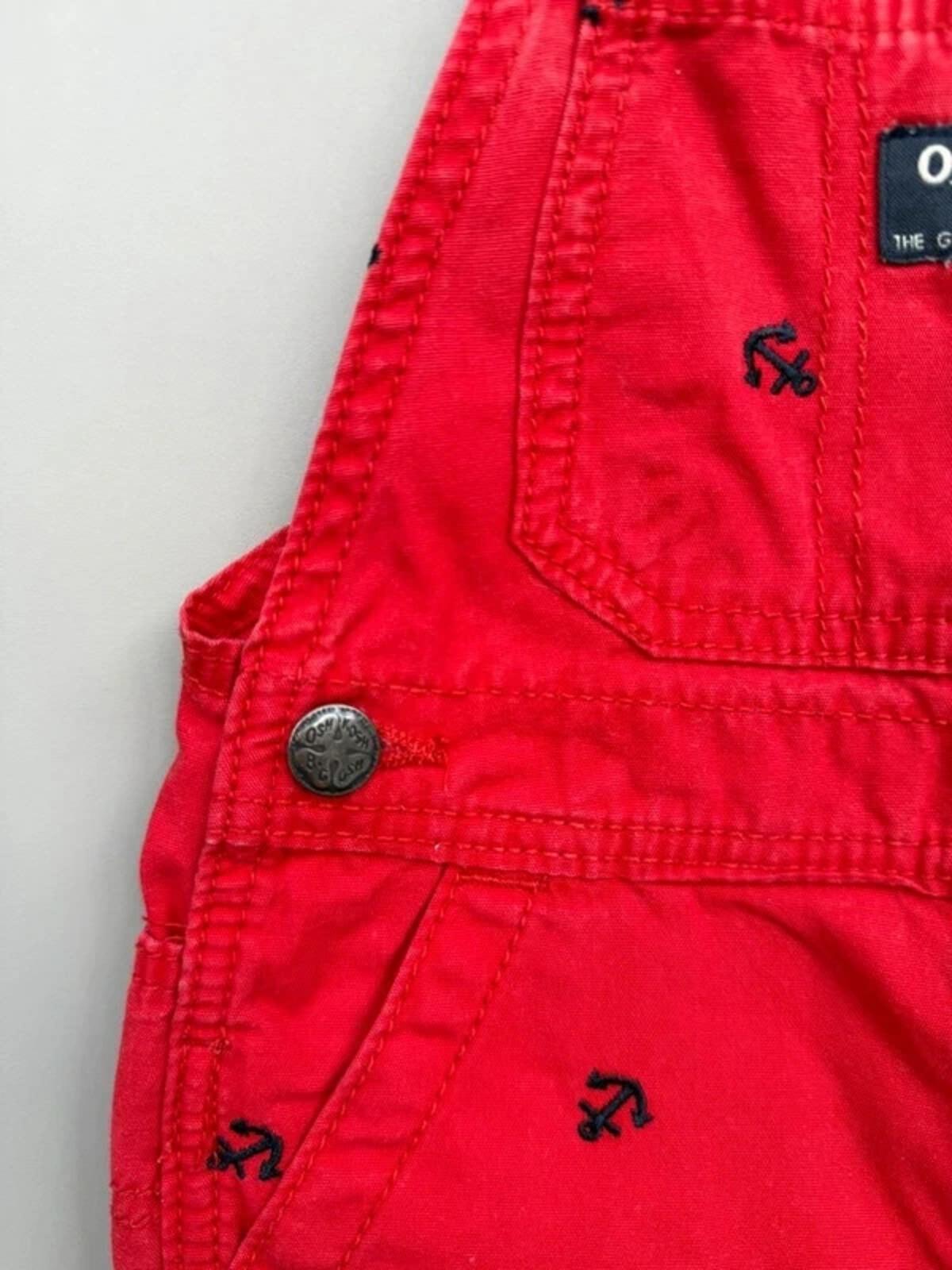 Oshkosh Shortall Red Anchor Dungarees 18M
