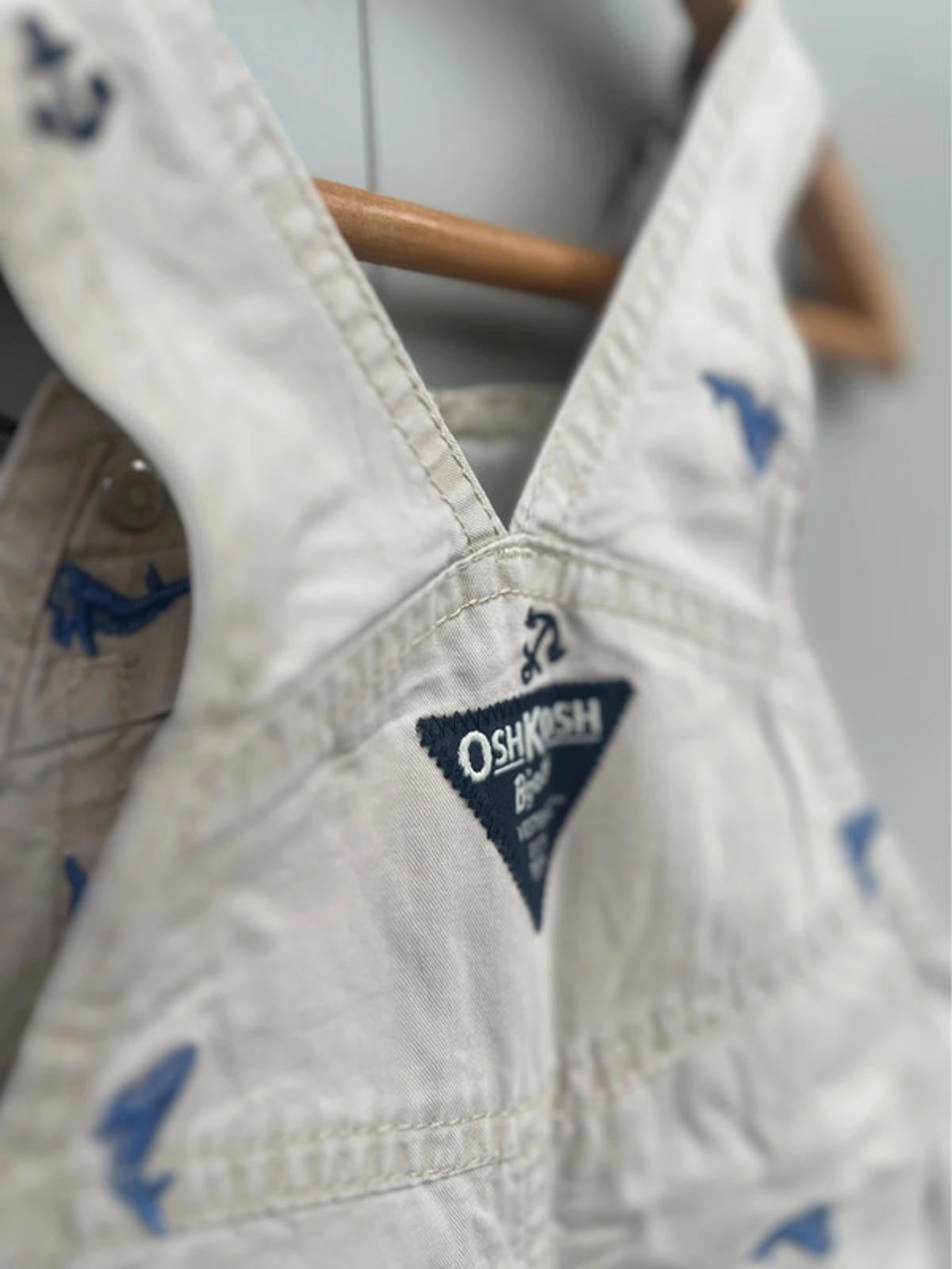 Oshkosh Shortall Beige Dungarees 18-24M