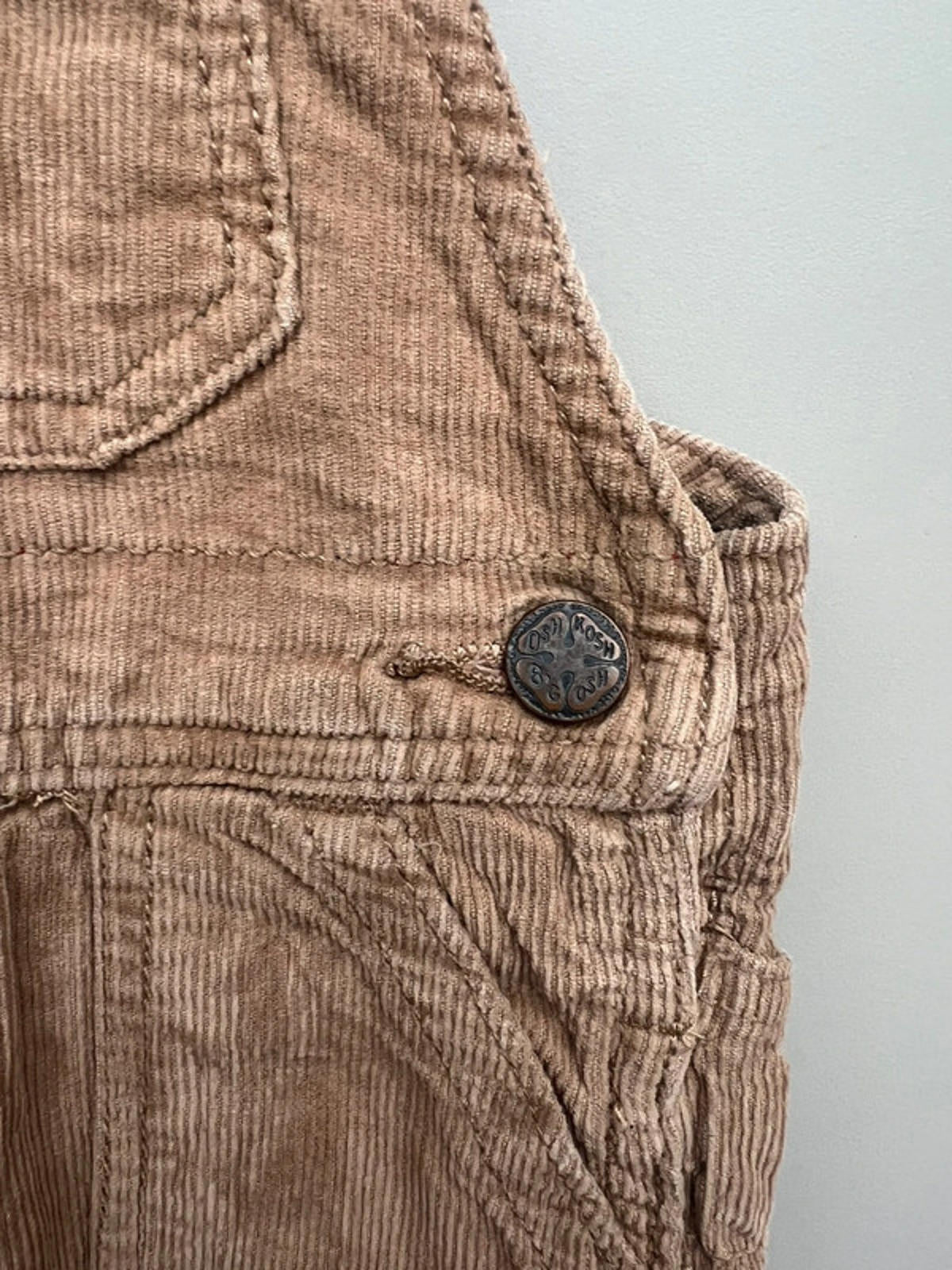 Oshkosh Taupe Corduory Dungarees 12M