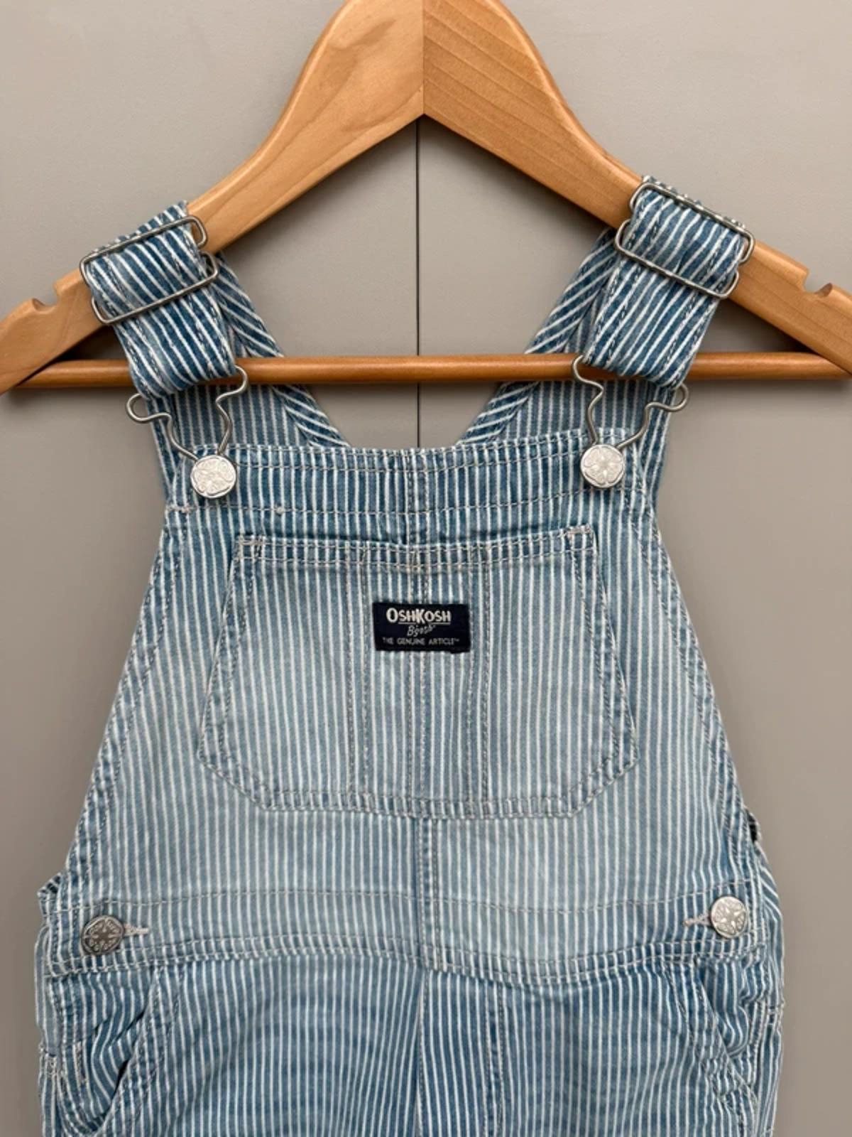 Oshkosh Washed Hickory Dungaree Shortalls 5T