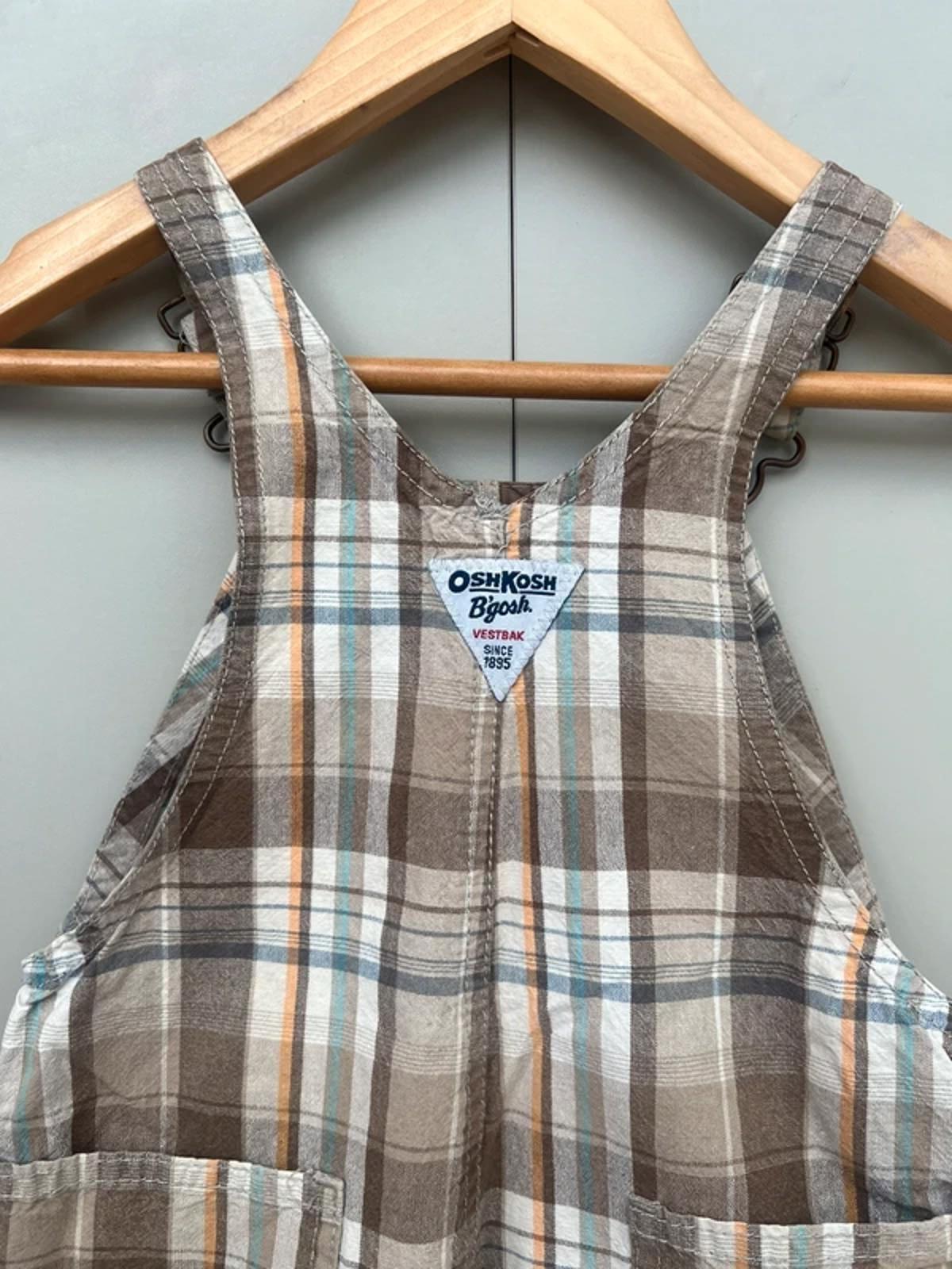 Oshkosh Check Shortall Dungarees 24M