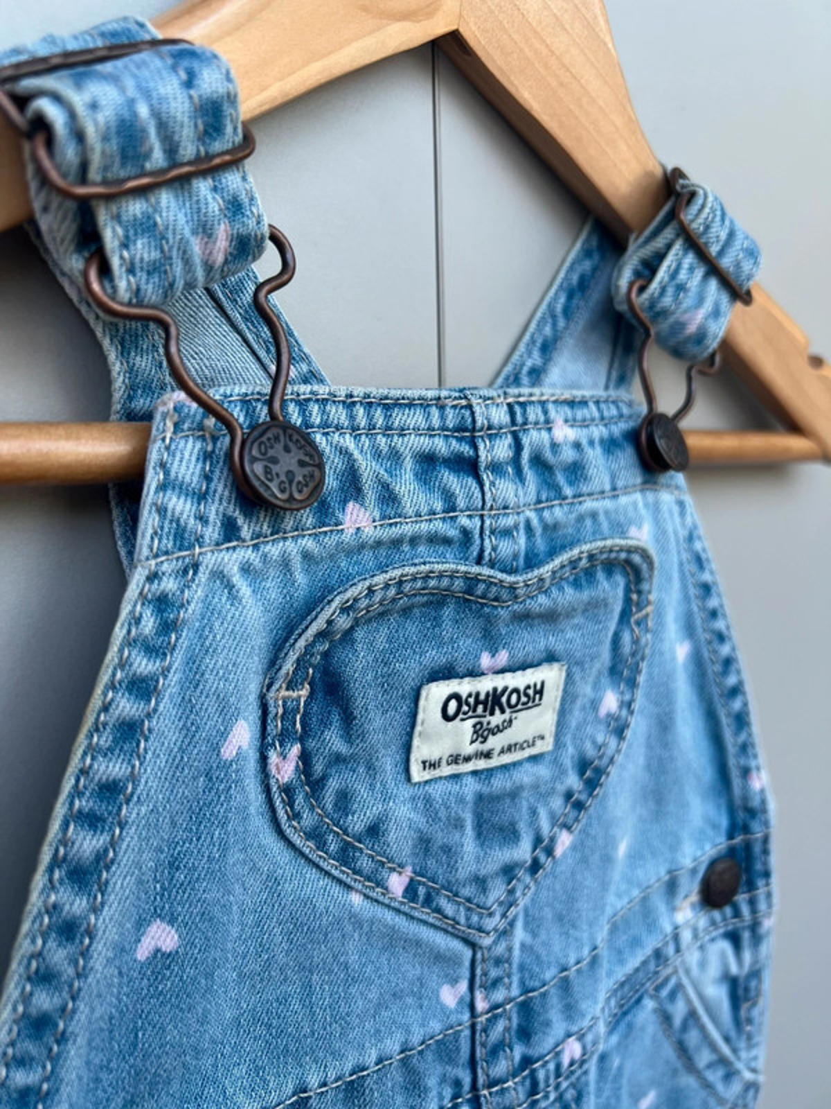 Oshkosh Heart Denim Dungarees 9M