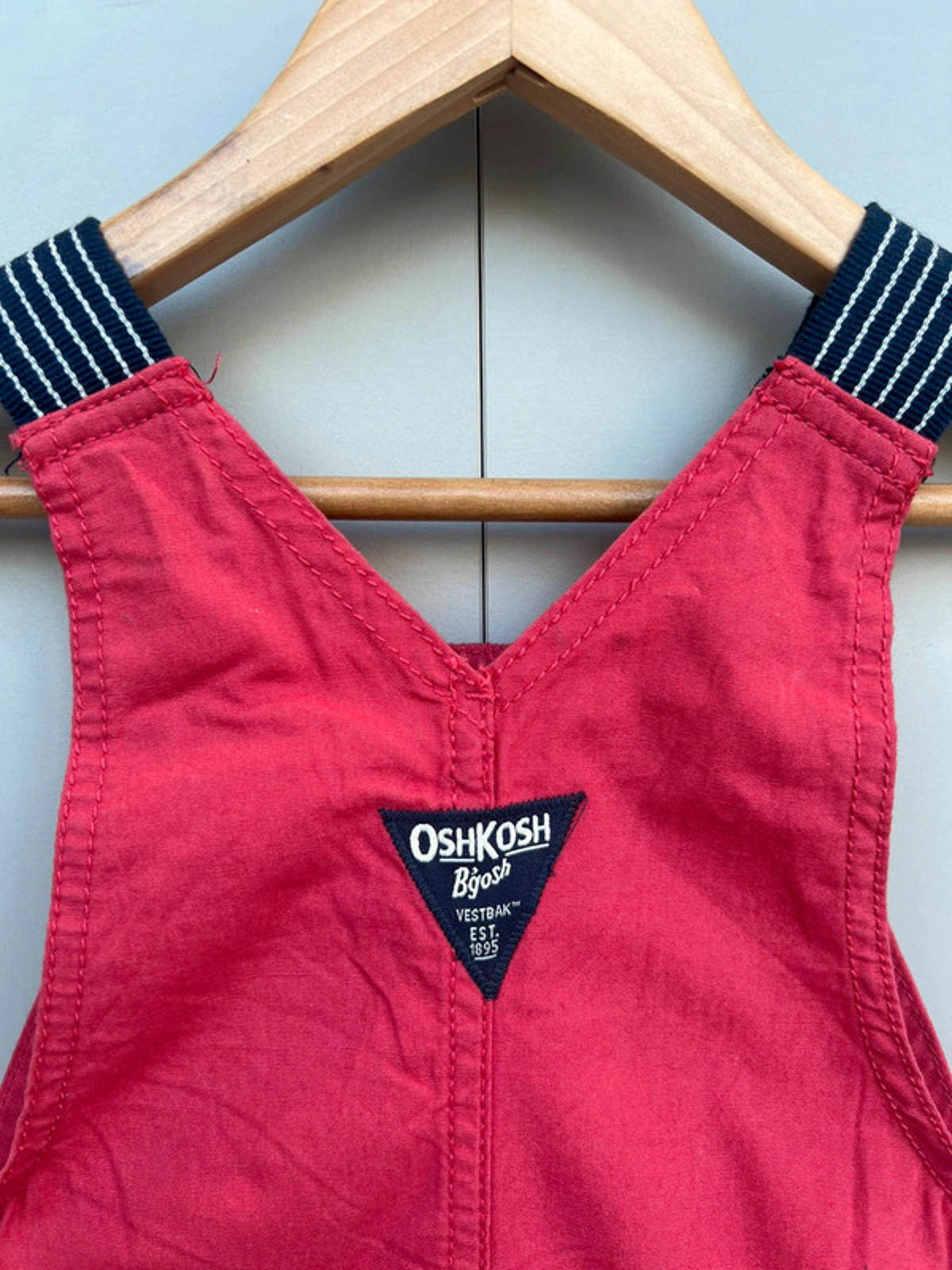 Oshkosh Red Shortall Dungarees 2T