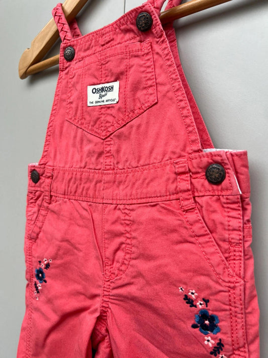 Oshkosh Coral Dungarees 9M