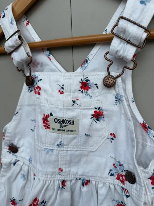 Oshkosh Floral Dungaree Dress 6M