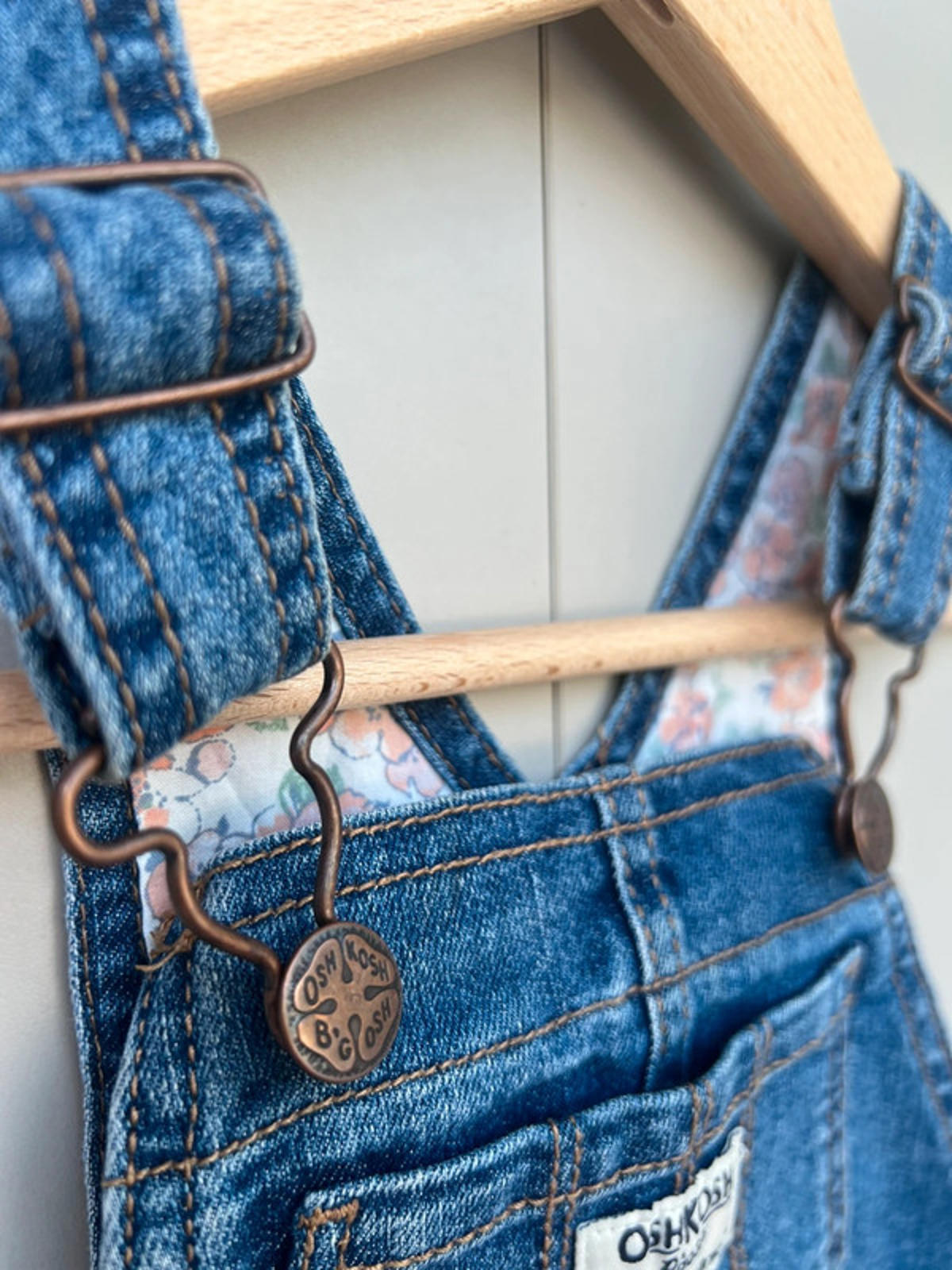 Oshkosh Denim Floral Shortalls 2T
