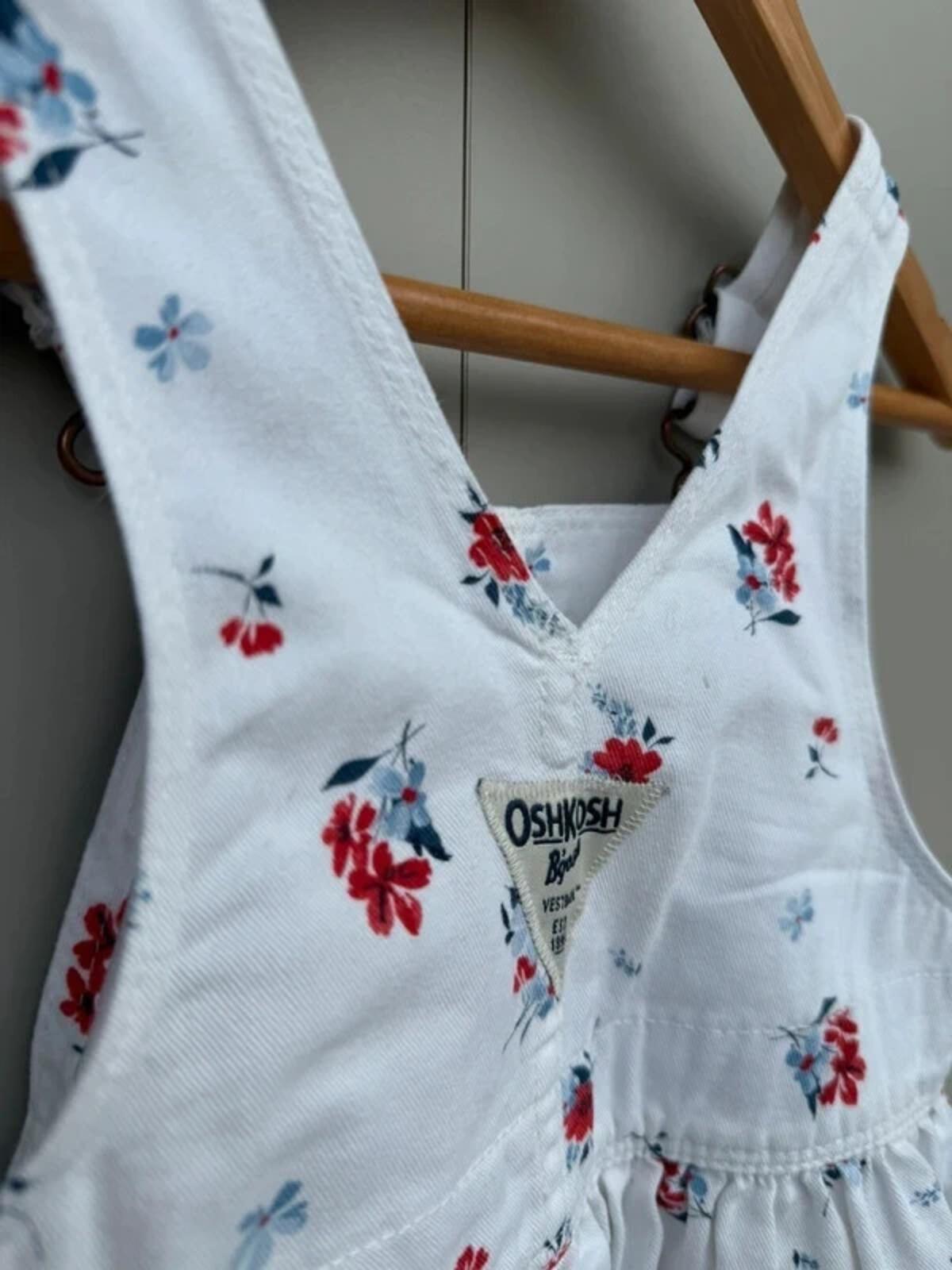 Oshkosh Floral Dungaree Dress 6M