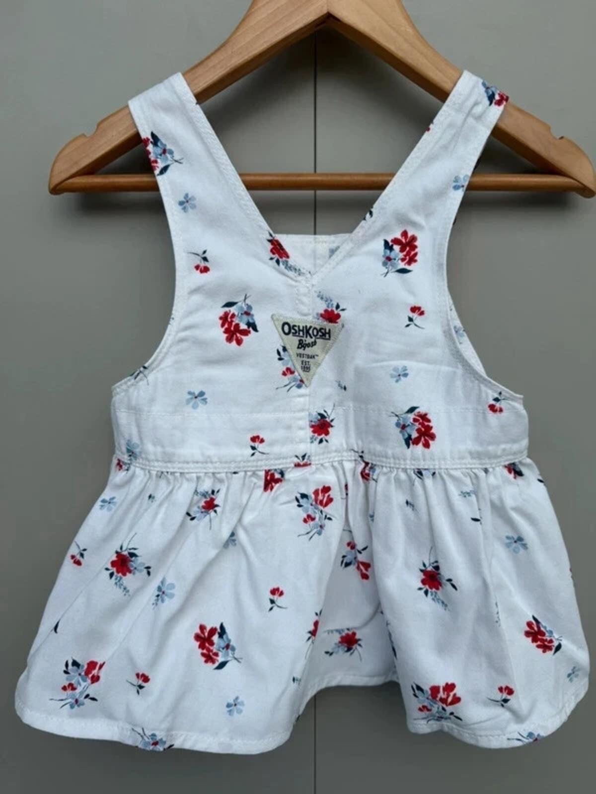 Oshkosh Floral Dungaree Dress 6M