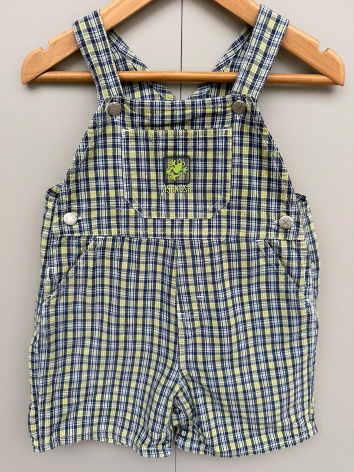 Oshkosh Vintage Frog Check Shortalls 18M