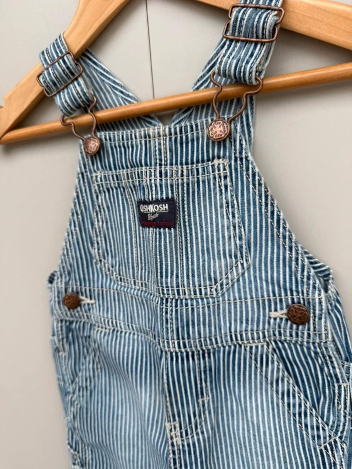 Oshkosh Hickory Shortall Dungarees 9M
