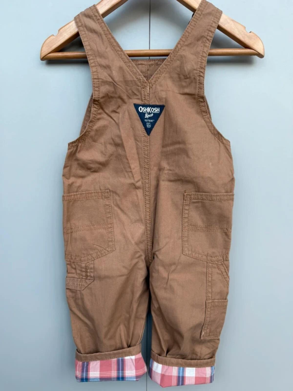 Oshkosh Cargo Brown Cotton Dungarees 12M